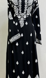 Load image into Gallery viewer, Women's Lucknowi Handcrafted Modal Cotton Chikankari Anarkali Dress - HONC0231034