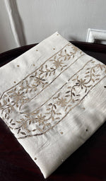 Load image into Gallery viewer, Lucknowi Handcrafted Chanderi Silk Chikankari Unstitched Men's Kurta Fabric - HONC0304298