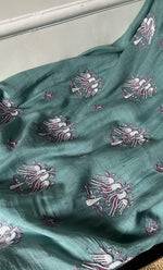 Load image into Gallery viewer, Women's Lakhnavi Handcrafted Mul Chanderi Unstitched Kurta And Dupatta Set - HONC0302233