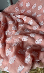 将图像加载到图库查看器中, Yumna Women's Lucknowi Handcrafted Faux-Georgette Chikankari Suit Material - HONC0263064