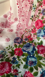 将图像加载到图库查看器中, Women's Lakhnavi Handcrafted Cotton Chikankari Unstitched Kurti Fabric - HONC0284324