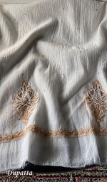 Load image into Gallery viewer, Women's Lakhnavi Handcrafted Mul Chanderi Unstitched Kurta And Dupatta Set - HONC0359796