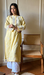 Load image into Gallery viewer, Amanat Women's Lucknowi Handcrafted Cotton Chikankari Kurti - HONC0225123