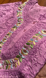 Load image into Gallery viewer, Women's Lucknowi Handcrafted Cotton Chikankari Kurti - HONC097588