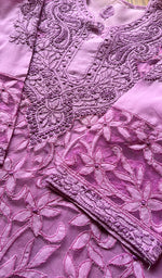 将图像加载到图库查看器中, Women's Lakhnavi Handcrafted Cotton Chikankari Kurti - NC065015