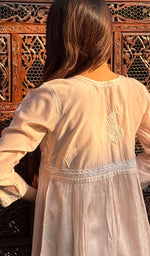 Load image into Gallery viewer, Women's Lakhnavi Handcrafted Chanderi Silk Chikankari Top - HONC0261128