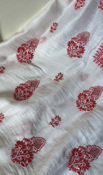 将图像加载到图库查看器中, Women's Lakhnavi Handcrafted Mul Chanderi Unstitched Kurta And Dupatta Set - HONC0273255