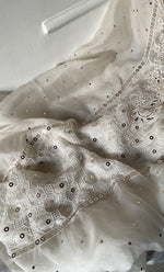 Load image into Gallery viewer, Women's Lakhnavi Handcrafted Pure Organza Chikankari Unstitched Kurta And Dupatta Set- HONC0319070