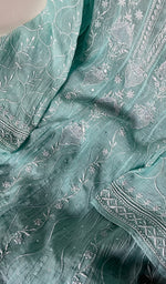 将图像加载到图库查看器中, Laiba Women's Lakhnavi Handcrafted Mul Chanderi Semi - Stitched Anarkali And Dupatta Set - HONC0267869