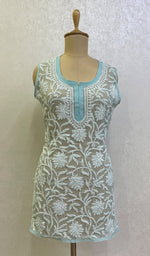 将图像加载到图库查看器中, Women's Lucknowi Handcrafted Faux-Georgette Chikankari Top - H0NC0140409