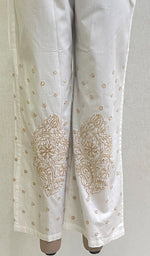 Load image into Gallery viewer, Women's Lakhnavi Handcrafted Cotton Chikankari Palazzo - HONC0155699