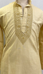 Load image into Gallery viewer, Men's Lucknowi Handcrafted Cotton Chikankari Kurta - HONC0199719