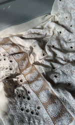 Load image into Gallery viewer, Women's Lakhnavi Handcrafted Pure Silk Georgette Chikankari Kurta and Dupatta set - HONC0833332