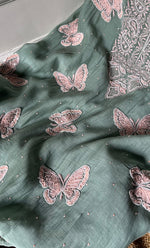 Load image into Gallery viewer, Women's Lakhnavi Handcrafted Mul Chanderi Unstitched Kurta And Dupatta Set - HONC0302248