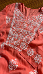 将图像加载到图库查看器中, Women's Lucknowi Handcrafted Cotton Chikankari Kurti - HONC0300977