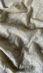Load image into Gallery viewer, Women's Lakhnavi Handcrafted Linen Cotton Semi -Stitched Kurta And Dupatta Set - HONC0258763