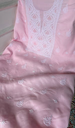 将图像加载到图库查看器中, Women's Lakhnavi Handcrafted Cotton Unstitched Chikankari Suit Material - HONC0374502