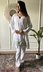 Load image into Gallery viewer, Rehana Women's Lakhnavi Handcrafted Modal Cotton Chikankari Top - HONC0307560