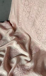 将图像加载到图库查看器中, Women's Lakhnavi Handcrafted Modal Cotton Chikankari Unstitched Kurti Fabric - HONC0287651