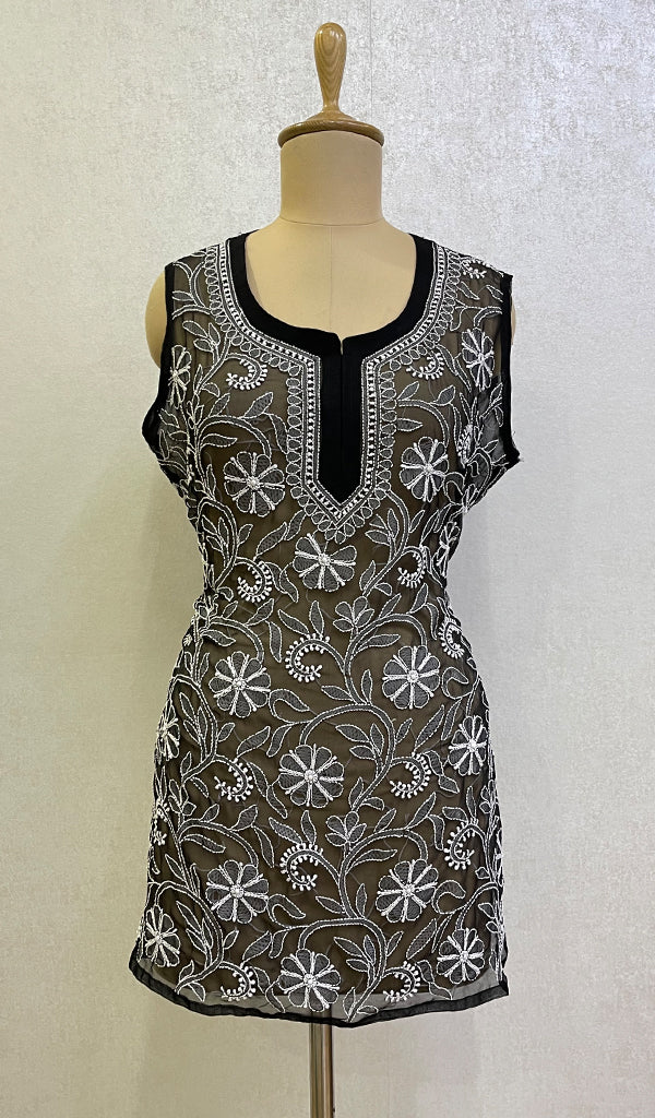Women's Lucknowi Handcrafted Faux-Georgette Chikankari Top- HONC0140438