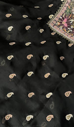 Load image into Gallery viewer, Amara Women's Lakhnavi Handcrafted Pure Organza Chikankari Unstitched Kurta And Dupatta Set - HONC0258852