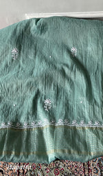 Load image into Gallery viewer, Women's Lakhnavi Handcrafted Mul Chanderi Semi Stitched Kurta And Dupatta Set - HONC30358774