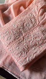 将图像加载到图库查看器中, Sehmat Lakhnavi Handcrafted Kota Cotton Semi -Stitched Kurta And Dupatta Set- HONC0294490