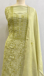 将图像加载到图库查看器中, Women's Lakhnavi Handcrafted Mul Chanderi Kurta And Dupatta Set - HONC0195328