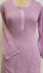 Load image into Gallery viewer, Women's Lucknowi Handcrafted Viscose Georgette Chikankari Top - HONC0153197