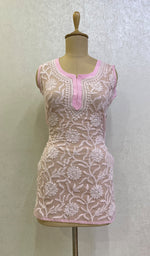 Load image into Gallery viewer, Women's Lucknowi Handcrafted Faux-Georgette Chikankari Top- HONC0140438