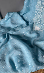Load image into Gallery viewer, Navedaa Women's Lakhnavi Handcrafted Mul Chanderi Unstitched Kurta And Dupatta Set- HONC0309357