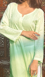 Load image into Gallery viewer, Rooh Women's Lucknowi Handcrafted Modal Cotton Chikankari Kurti - HONC0236890