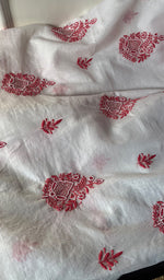 Load image into Gallery viewer, Women's Lakhnavi Handcrafted Mul Chanderi Unstitched Kurta And Dupatta Set - HONCO278129