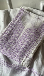 Load image into Gallery viewer, Kashish Women's Lakhnavi Handcrafted Mul Chanderi Semi - Stitched Kurta And Dupatta Set - HONC0252786