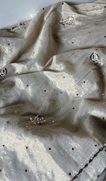 将图像加载到图库查看器中, Women's Lucknowi Handcrafted Tissue Chanderi Chikankari Semi - Stitched Kurta Dupatta Set- HONC0279325