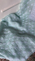 Load image into Gallery viewer, Women's Lakhnavi Handcrafted Pure Organza Chikankari Unstitched Kurta And Dupatta Set- HONC0966611