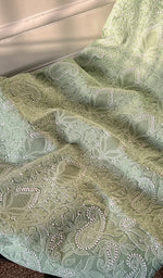 Load image into Gallery viewer, Alayna Women's Lakhnavi Handcrafted Unstitched Cotton Chikankari Suit Material - HONC0294569