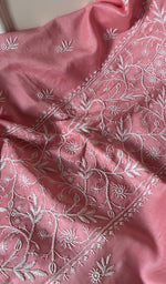 Load image into Gallery viewer, Women's Lakhnavi Handcrafted Mul Chanderi Chikankari Full Suit Material - HONC0256279