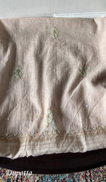 将图像加载到图库查看器中, Women's Lucknowi Handcrafted Mul Chanderi Semi - stitched Chikankari Anarkali Full Set - HONC0371981