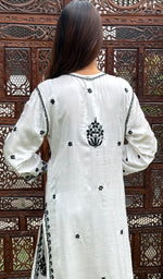 Load image into Gallery viewer, Shifa Women's Lakhnavi Handcrafted Modal Cotton Chikankari Kurta And Palazzo Set - HONC0205167