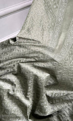Load image into Gallery viewer, Lucknowi Handcrafted Chanderi Silk Chikankari Unstitched Men's Kurta Fabric - HONC0306343