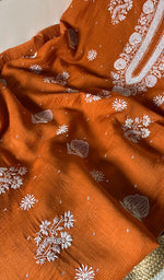 将图像加载到图库查看器中, Women's Lakhnavi Handcrafted Maheshwari Mul Chanderi Kurta And Dupatta Set- HONC0282263