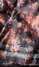 Load image into Gallery viewer, Disha Women's Lakhnavi Handcrafted Organza Chikankari Unstitched Kurta And Dupatta Set - HONC0211543