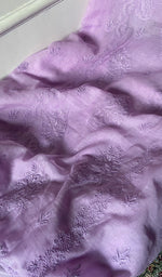 Load image into Gallery viewer, Women's Lakhnavi Handcrafted Mul Chanderi Unstitched Chikankari Full Suit Material - HONC0326124