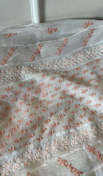 Load image into Gallery viewer, Saziya Women's Lakhnavi Handcrafted Mul Chanderi Semi - Stitched Kurta And Dupatta Set - HONC0288862