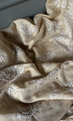 Load image into Gallery viewer, Women's Lakhnavi Handcrafted Tissue Chanderi Unstitched Kurta And Dupatta Set - HONC0282346
