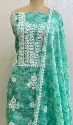 Load image into Gallery viewer, Women's Lucknowi Handcrafted Kota Chanderi Chikankari Kurta And Dupatta Set - HONC0142189