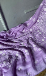 将图像加载到图库查看器中, Women's Lakhnavi Handcrafted Mul Chanderi Unstitched Chikankari Full Suit Material - HONC0278008