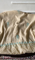 Load image into Gallery viewer, Women's Lakhnavi Handcrafted Mul Chanderi Unstitched Chikankari Full Suit - HONC0334733