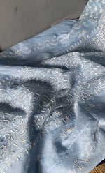 将图像加载到图库查看器中, Women's Lakhnavi Handcrafted Mul Chanderi Semi - Stitched Kurta And Dupatta Set- HONC0304466